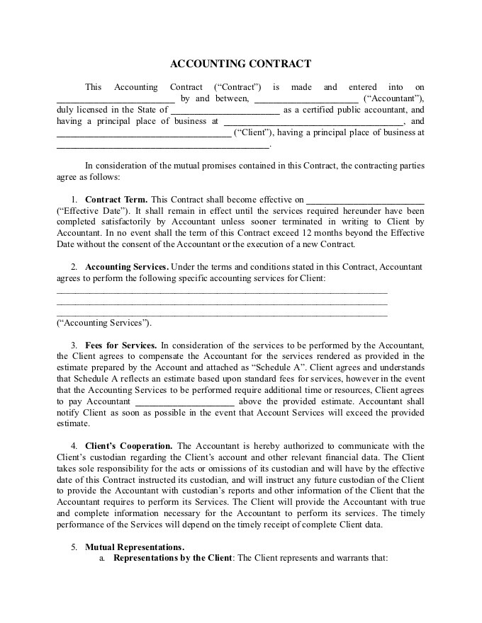 PDF Template - accounting contract template