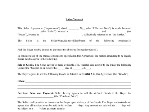PDF Template - sales contract template