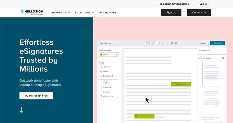 HelloSign-Homepage