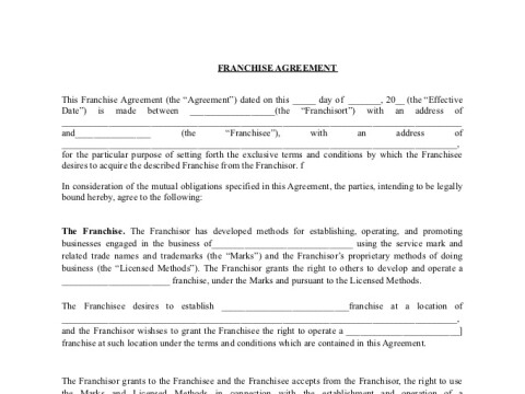 PDF Template - franchise agreement template