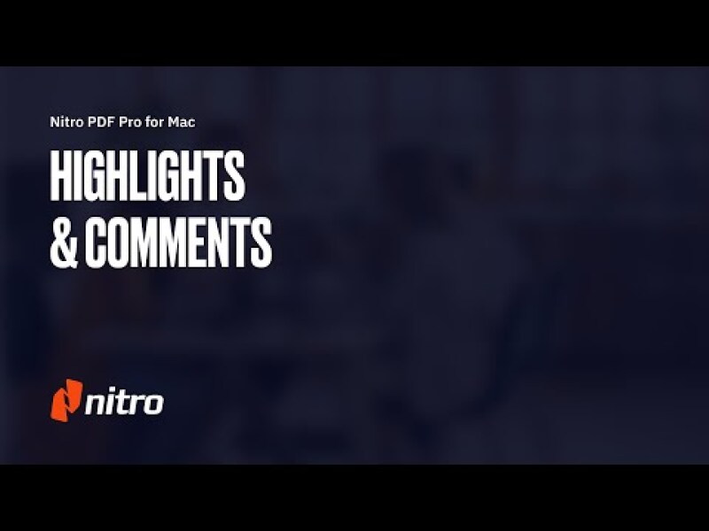 Nitro PDF Pro for Mac: Highlights & Comments