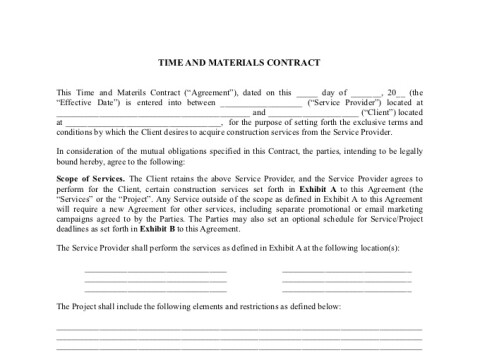 PDF Template - time and materials contract template