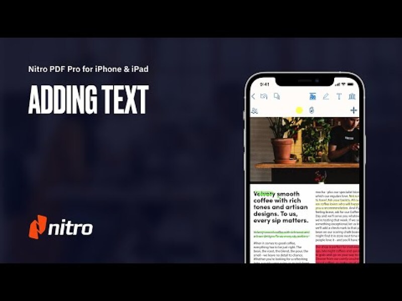 Nitro PDF Pro for iPhone & iPad: Adding Text