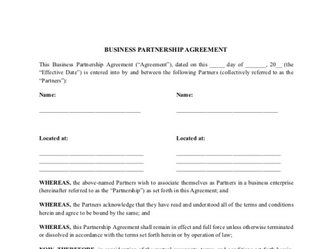 PDF Template - business partnership agreement template